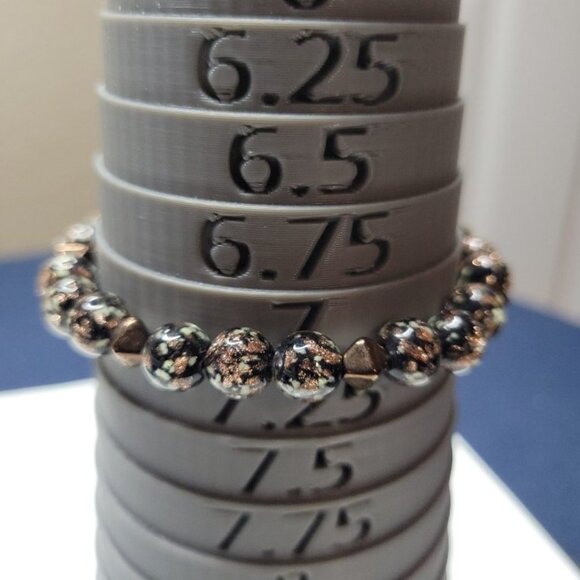 NWT Mens Black Copper Glow In The Dark Firefly Glass Bronze Luster Lucerna Beads - Picture 6 of 9